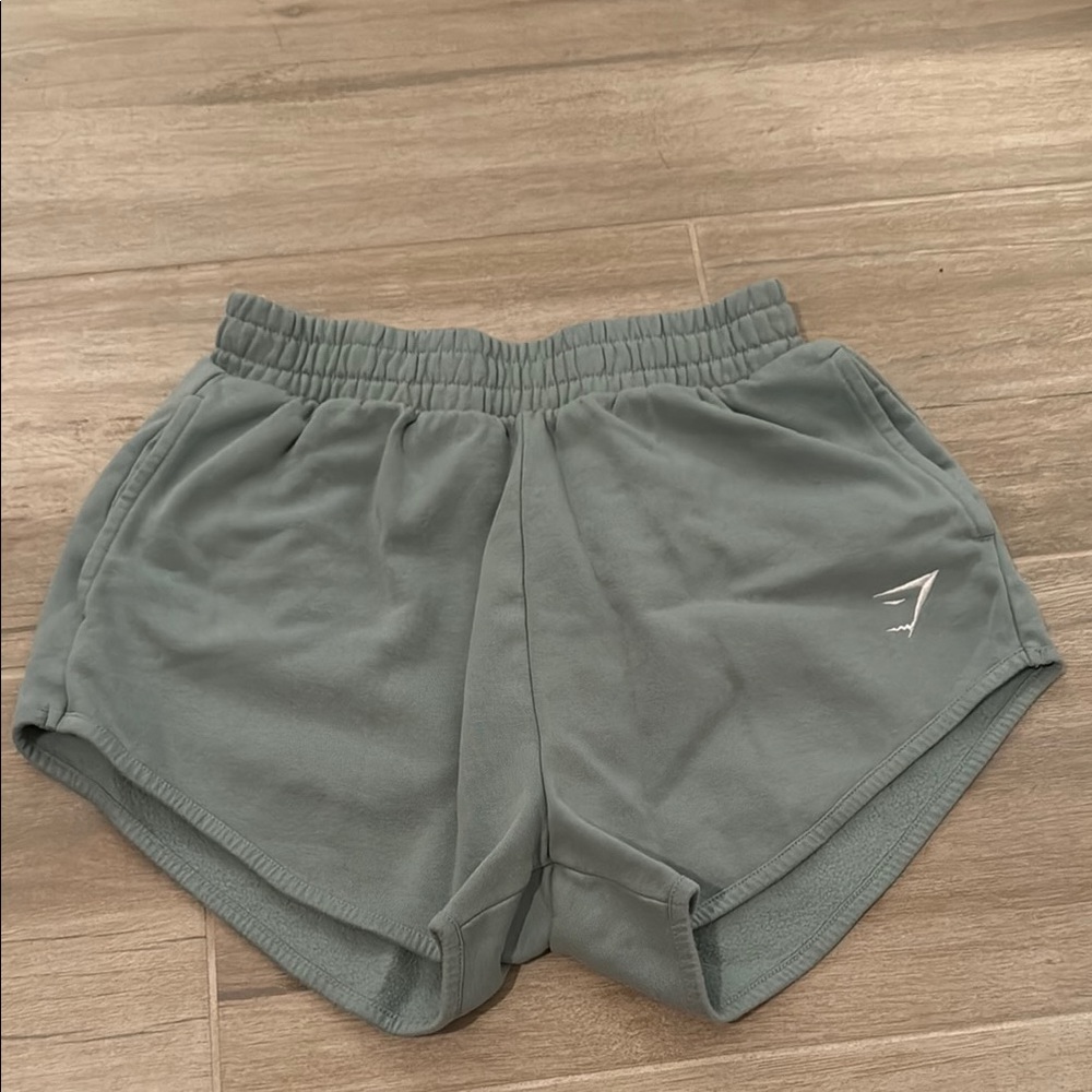 green gymshark sweat shorts